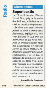 Télérama - 20 mai 1992